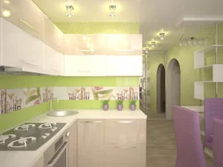 Розово зеленая кухня фото