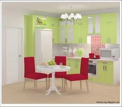 Pink green kitchen photo