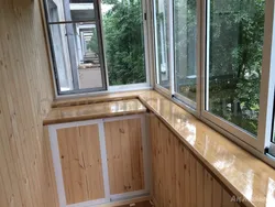 Window sills on the loggia photo