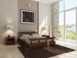 Brown Bed In The Bedroom Interior Photo