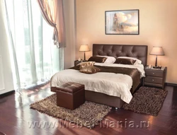 Brown Bed In The Bedroom Interior Photo