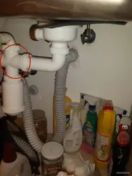 Pipe Under The Sink In The Kitchen Photo