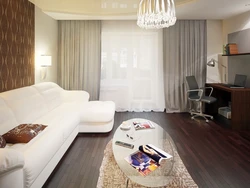 Corner sofa in the bedroom interior photo