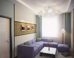 Yataq otağının daxili fotoşəkilində künc divanı