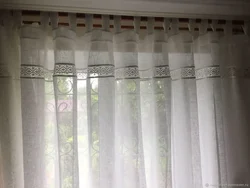 Ільняныя цюлі для спальні фота