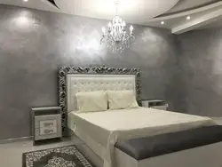 Venetian plaster in the bedroom photo