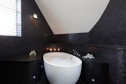 Black mosaic bathroom design