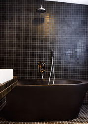 Black mosaic bathroom design