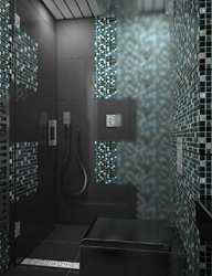 Black mosaic bathroom design