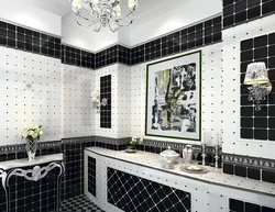 Black mosaic bathroom design