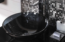 Black mosaic bathroom design