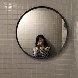 Photo through the bathroom mirror