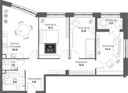 Apartment with two bathrooms photo