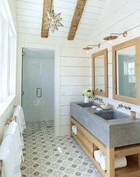 Bathroom imitation timber design