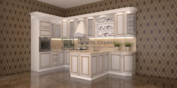 White kitchen with patina photo