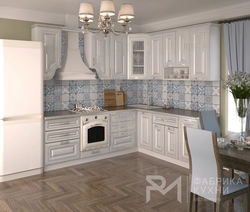 White kitchen with patina photo