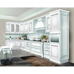 White kitchen with patina photo