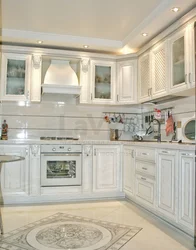 White kitchen with patina photo