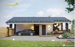 Photo of a garage with a summer kitchen