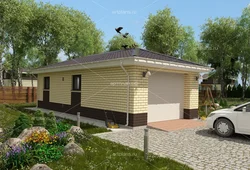 Photo of a garage with a summer kitchen
