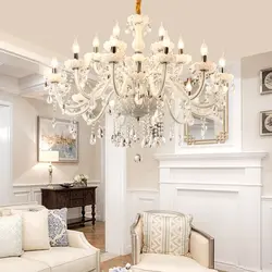 Chandeliers in a classic bedroom interior