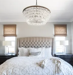 Chandeliers in a classic bedroom interior