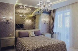 Mirror wall in the bedroom interior photo