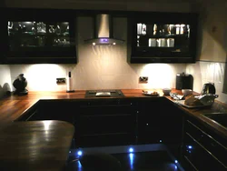 Photo of the kitchen at night