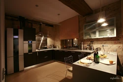 Photo of the kitchen at night