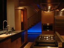 Photo of the kitchen at night