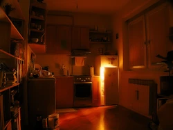 Photo of the kitchen at night