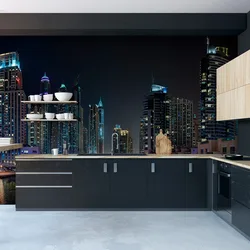 Photo of the kitchen at night