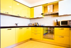 Yellow countertop in the kitchen photo