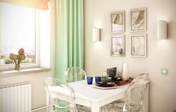 Mint curtains in the kitchen photo