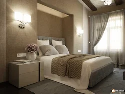 Bedroom interior in coffee tones