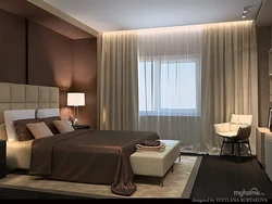 Bedroom interior in coffee tones