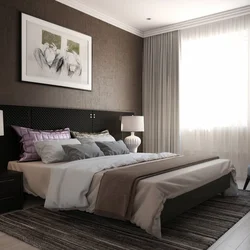 Bedroom interior in coffee tones