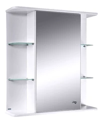 Photo of a wardrobe with a mirror in the bathroom