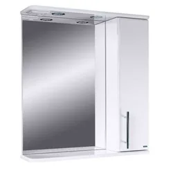 Photo of a wardrobe with a mirror in the bathroom