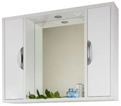 Photo of a wardrobe with a mirror in the bathroom