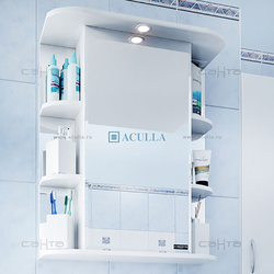Photo of a wardrobe with a mirror in the bathroom