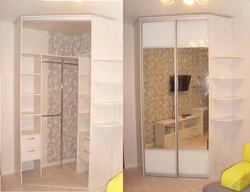 Corner wardrobe in a small bedroom photo