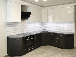 Kitchen bottom black top gray photo