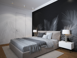 Wallpaper Feathers In The Bedroom Interior Photo