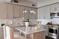 Taupe color in the kitchen interior photo