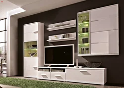 Living room wall with chest of drawers photo
