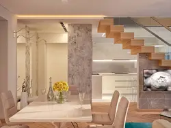 Mətbəx oturma otağının daxili hissəsində dekorativ gips