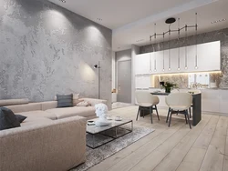 Decorative Plaster In The Interior Of The Kitchen Living Room
