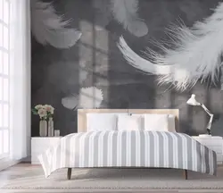 Wallpaper With Feathers For The Bedroom Photo