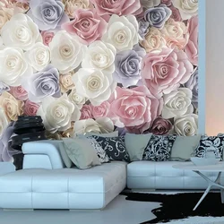 Non-woven wallpaper for the living room photo